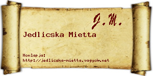 Jedlicska Mietta névjegykártya